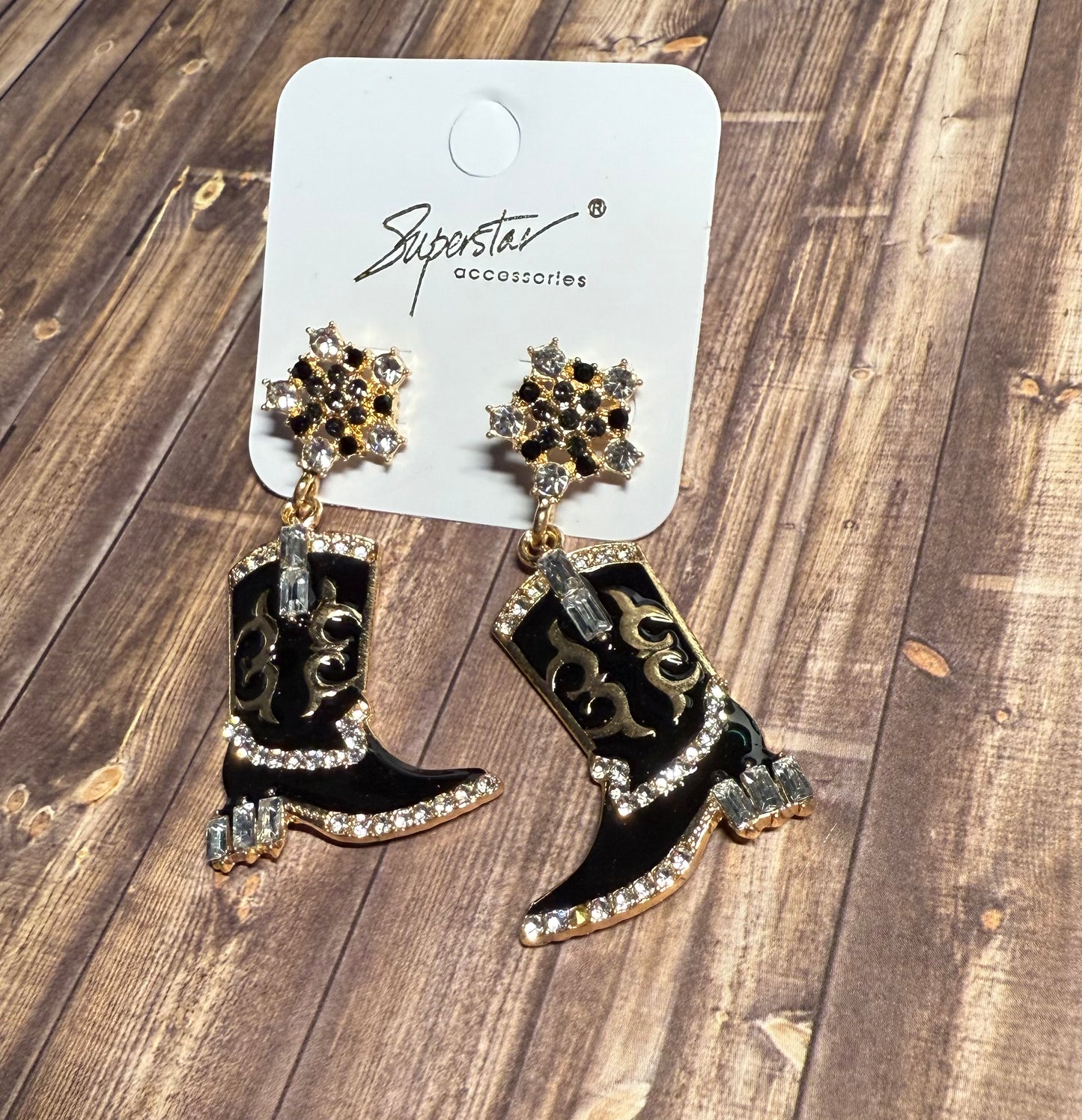 Western Cowgirl Boots Earrings Set