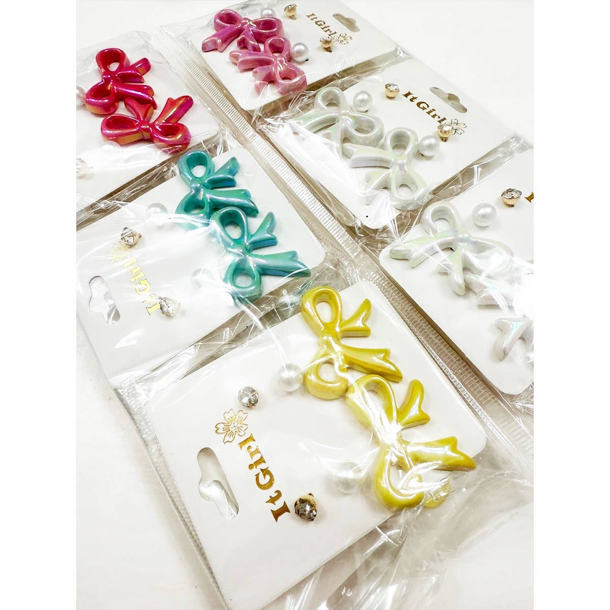 Fancy Glowy Bow Earring Set