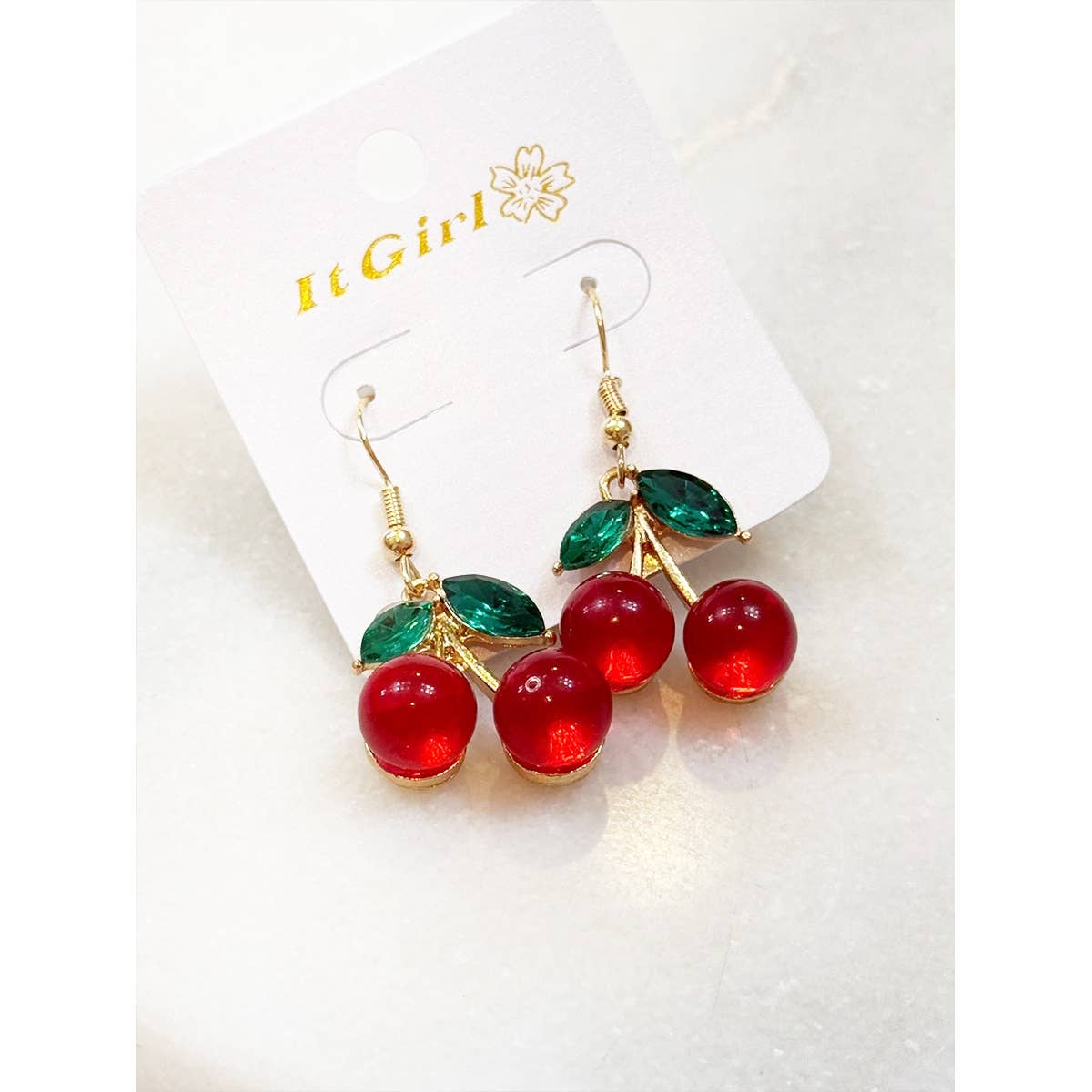 Lovely Cherry Tassel Dangle Drop Earrings