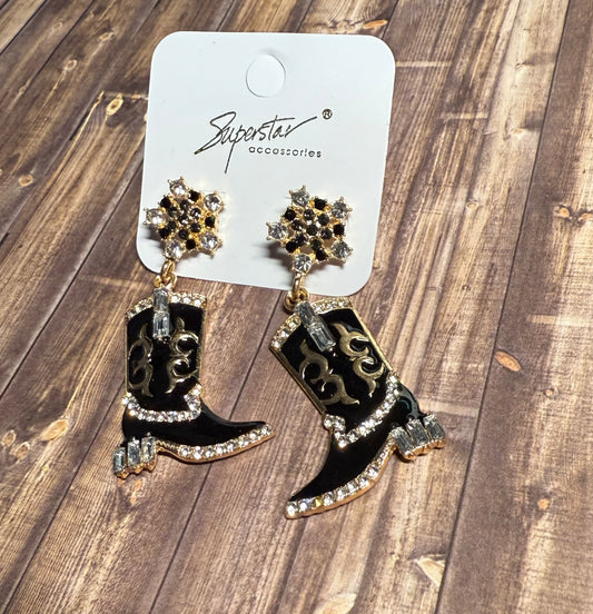 Western Cowgirl Boots Earrings Set