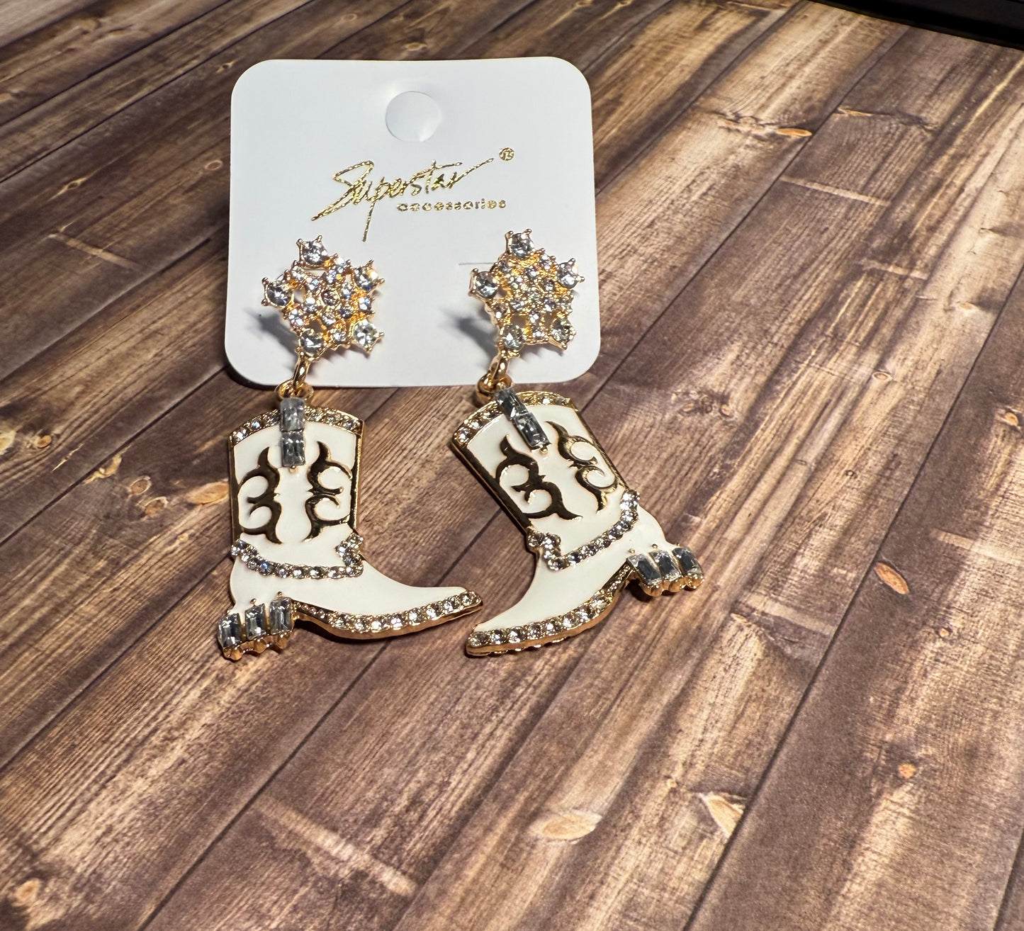 Western Cowgirl Boots Earrings Set