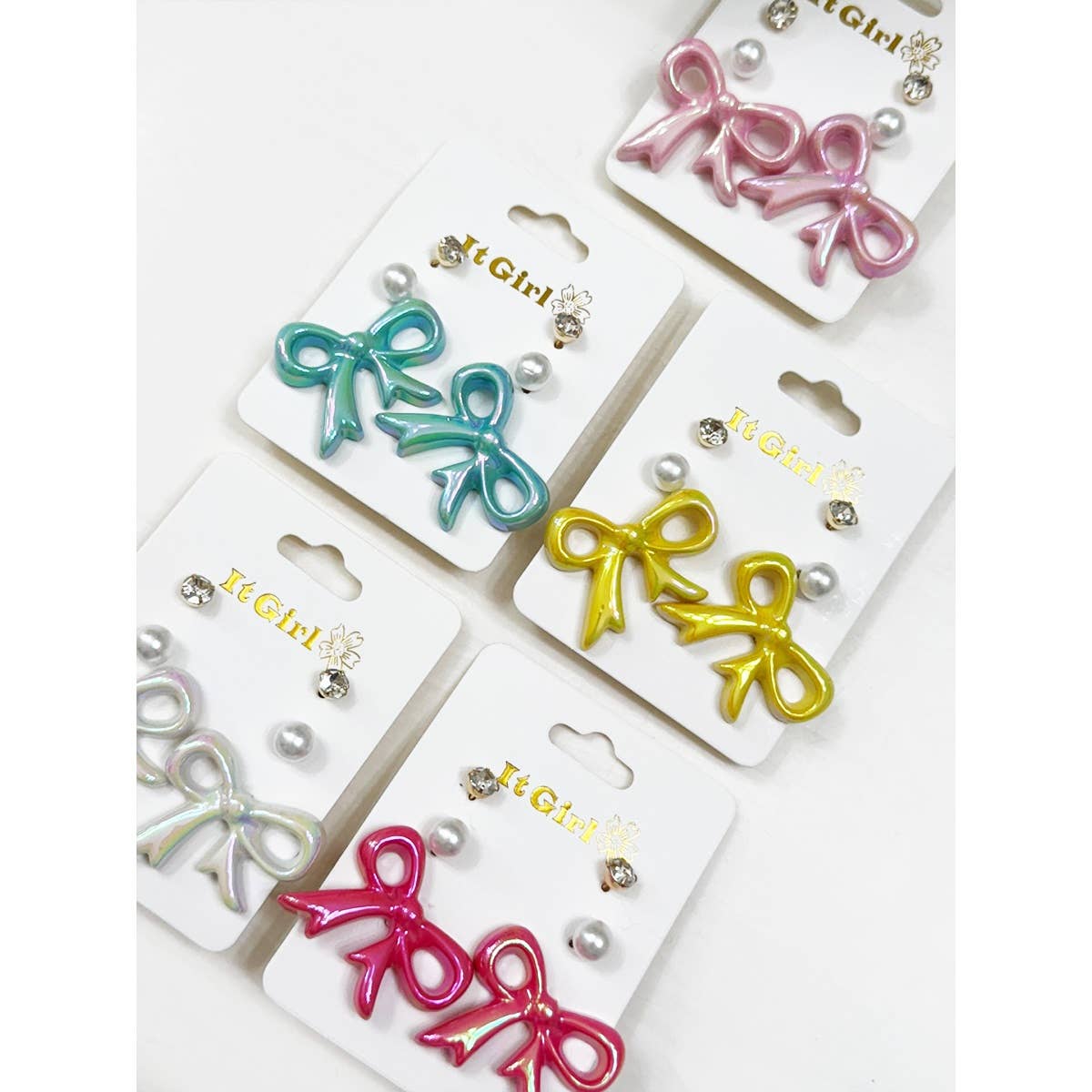Fancy Glowy Bow Earring Set